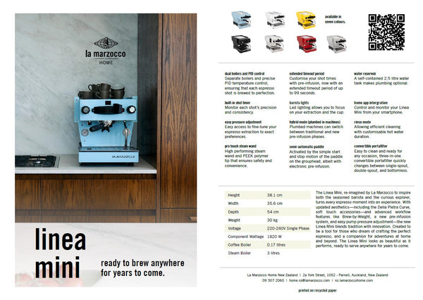 Hawthorne Coffee New Zealand La Marzocco Liner new generation single group domestic espresso machine.