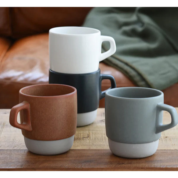 Hawthorne New Zealand Kinto slow coffee style stacking ceramic mugs. Coffee accessories.